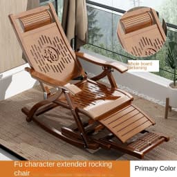 Folding Rocking Chair Lazy Lunch Break Balcony Lazy Leisure Nap Bamboo Easy Chair for Home Use Sillon Plegable Katlanabilir