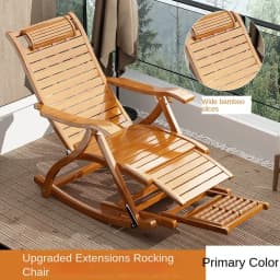 Folding Rocking Chair Lazy Lunch Break Balcony Lazy Leisure Nap Bamboo Easy Chair for Home Use Sillon Plegable Katlanabilir
