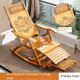 Folding Rocking Chair Lazy Lunch Break Balcony Lazy Leisure Nap Bamboo Easy Chair for Home Use Sillon Plegable Katlanabilir