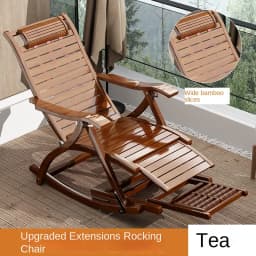 Folding Rocking Chair Lazy Lunch Break Balcony Lazy Leisure Nap Bamboo Easy Chair for Home Use Sillon Plegable Katlanabilir
