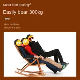 Folding Rocking Chair Lazy Lunch Break Balcony Lazy Leisure Nap Bamboo Easy Chair for Home Use Sillon Plegable Katlanabilir