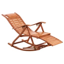 Folding Rocking Chair Lazy Lunch Break Balcony Lazy Leisure Nap Bamboo Easy Chair for Home Use Sillon Plegable Katlanabilir