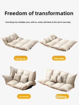 Folding Tatami Lazy Sofa Bed Small Apartment Double Single Convertible Couch Minimalist Floor Lounger for Bedroom Home