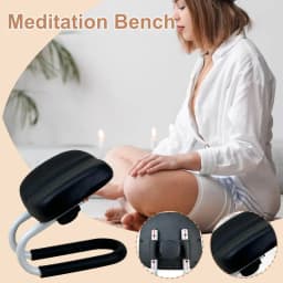 Praying Meditation Stool Adjustable Height Kneelers with Sponge Cushion Non-slip Leg Sleeve Metal PU Chair For Studio Home Yoga
