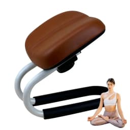 Praying Meditation Stool Adjustable Height Kneelers with Sponge Cushion Non-slip Leg Sleeve Metal PU Chair For Studio Home Yoga