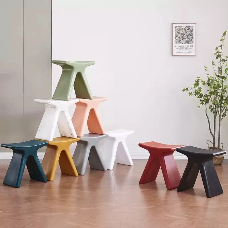 Nordic Household Shoe Changing Stool,Creative Small Bench Modern Small Stool, Low Stoo,Special-shaped Makecup Chairs