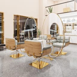 Women Dressing Shaving 360° Swivel Personalized Barber Chair Professional Leg Rest Chair Adjustable Shaving Salon Furniture