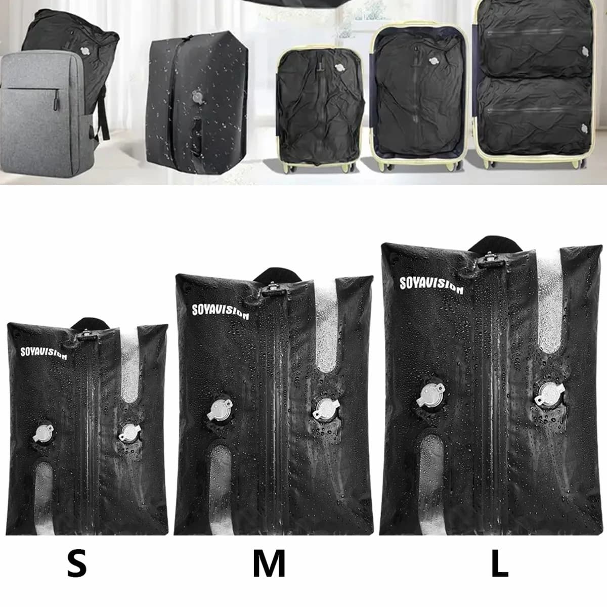 Travel Vacuum Bag Reusable Storage Bag Folding Outdoor Travel Compression Bag For Suitcases Backpack Luggage