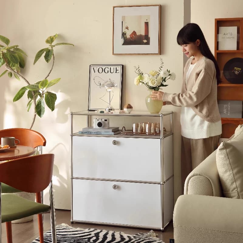 Organizer Furniture Dual Cabinet Combination Cabinet for Living Room Storage Locker Drawer Type Storage Bedroom Chest of Drawers
