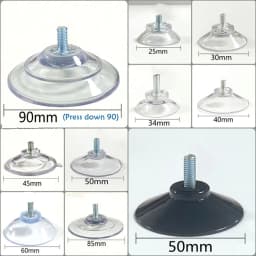 M4 M5 M6 M8 Transparent Suckers With Screw PVC Plastic Sucker Pad Holder Turn Nut Glass Table Tops Storage Tool Hooks