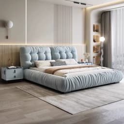 #For Modern Designer Cloud Bed High Quality Bedroom Furniture King Bed Frame Wholesale Home Upholstered Fabric Bed