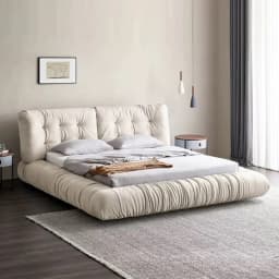 #For Modern Designer Cloud Bed High Quality Bedroom Furniture King Bed Frame Wholesale Home Upholstered Fabric Bed