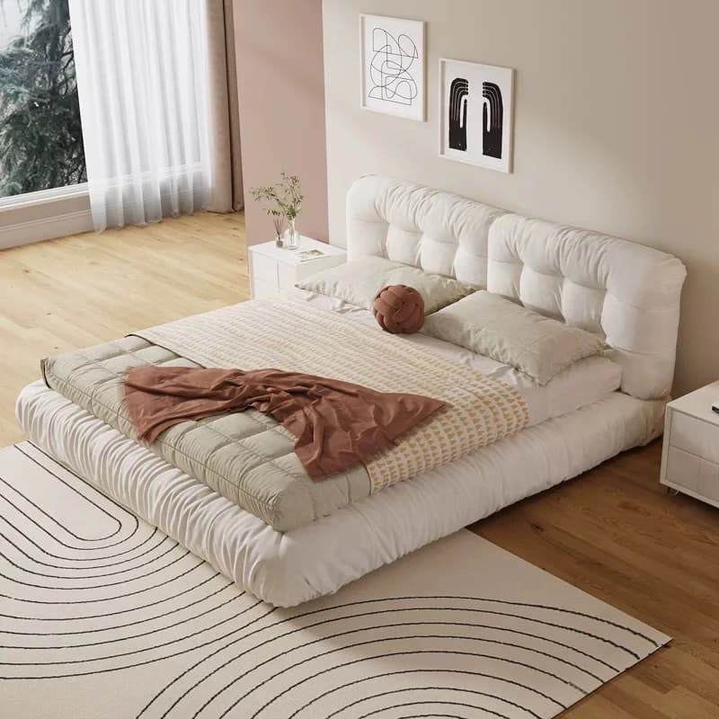 #For Modern Designer Cloud Bed High Quality Bedroom Furniture King Bed Frame Wholesale Home Upholstered Fabric Bed