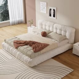 #For Modern Designer Cloud Bed High Quality Bedroom Furniture King Bed Frame Wholesale Home Upholstered Fabric Bed