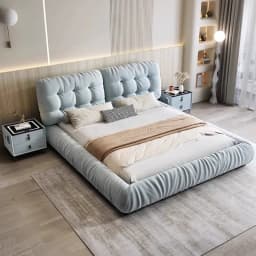 #For Modern Designer Cloud Bed High Quality Bedroom Furniture King Bed Frame Wholesale Home Upholstered Fabric Bed