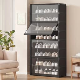 Shoe Rack-Shoe Storage Cabinet Vertical Shoe Organizer for Closet Entryway Corner Bedroom- Stackable DIY Narrow Shoe Shelv