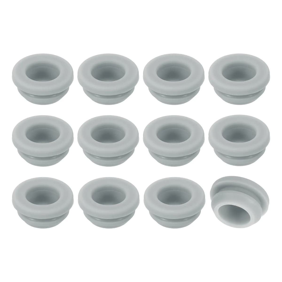 12pcs Rubber Grommets Snap Firewall Hole Plug Anti-Scratch Hole Cover Plug for Electrical Box Cable Wiring Gray