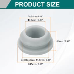 12pcs Rubber Grommets Snap Firewall Hole Plug Anti-Scratch Hole Cover Plug for Electrical Box Cable Wiring Gray
