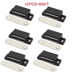 12 Pieces Cupboard Kitchen Furniture Magnetic Cabinet Door Latch Closures White Plastic Strong Powerful Magnet Catch