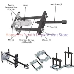12/14 Pcs Bearing Splitter Gear Puller Fly Wheel Separator Set With Box Tool Kit