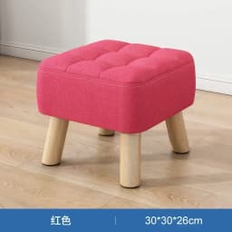 Small Shoes Changing Stool Living Room Simple Fabric Low Stools Repose-pieds Footstool Soft Bag Footrest Stool With Wood Legs