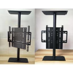 360° Rotating TV Cabinet Stand Heavy Duty Height Adjustable 80-100cm for 26-72" TVs Partition Wall Cold Rolled Steel