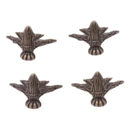 4pcs/set Antique Bronze Brass Jewelry Chest Wood Furniture Box Decorative Feet Leg Corner Protector Vintage Decoration QB878443