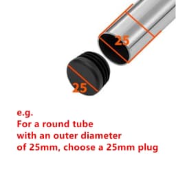 Dia 16 19 25 28 32 35mm Black Curved Round Pipe Plug Cushion Chair Stool Plug Rubber Stopper Tube Cover