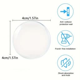 Door Knob Wall Shield Clear Soft Rubber Door Stopper Door Handle Bumper Mute Stickers Wall Protector Muffler Pad Protective Plug