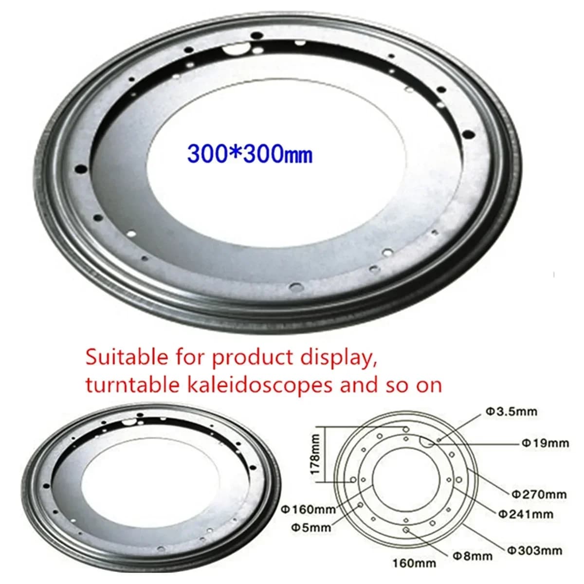 3 inch Heavy Metal Bearing Rotating Swivel-Turntable Plate for Corner Cabinets For TV Rack Desk Table Smoothly Square/Round