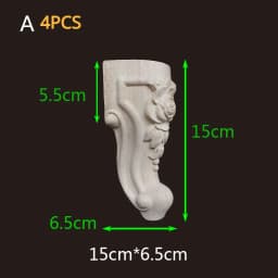 2-4PCS Wood Furniture Legs Sofa Couch Chair Ottoman Loveseat Coffee Table Cabinet Feet Bun Foot Wood Bend Appliques Onlays