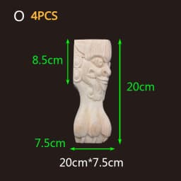 2-4PCS Wood Furniture Legs Sofa Couch Chair Ottoman Loveseat Coffee Table Cabinet Feet Bun Foot Wood Bend Appliques Onlays