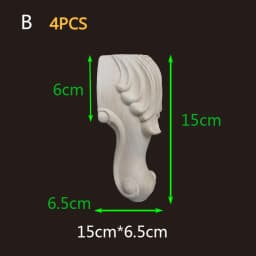 2-4PCS Wood Furniture Legs Sofa Couch Chair Ottoman Loveseat Coffee Table Cabinet Feet Bun Foot Wood Bend Appliques Onlays