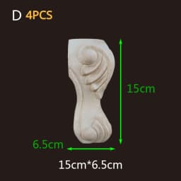 2-4PCS Wood Furniture Legs Sofa Couch Chair Ottoman Loveseat Coffee Table Cabinet Feet Bun Foot Wood Bend Appliques Onlays