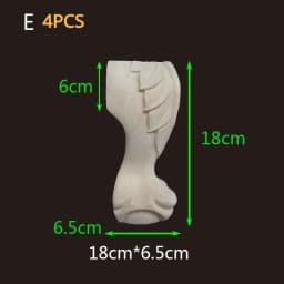 2-4PCS Wood Furniture Legs Sofa Couch Chair Ottoman Loveseat Coffee Table Cabinet Feet Bun Foot Wood Bend Appliques Onlays