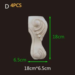 2-4PCS Wood Furniture Legs Sofa Couch Chair Ottoman Loveseat Coffee Table Cabinet Feet Bun Foot Wood Bend Appliques Onlays