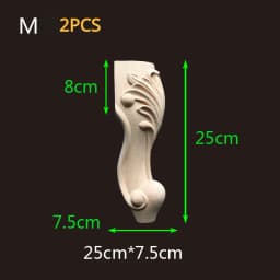2-4PCS Wood Furniture Legs Sofa Couch Chair Ottoman Loveseat Coffee Table Cabinet Feet Bun Foot Wood Bend Appliques Onlays
