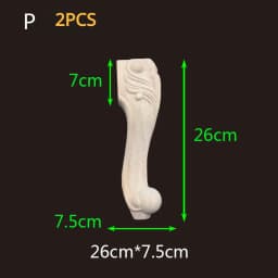 2-4PCS Wood Furniture Legs Sofa Couch Chair Ottoman Loveseat Coffee Table Cabinet Feet Bun Foot Wood Bend Appliques Onlays
