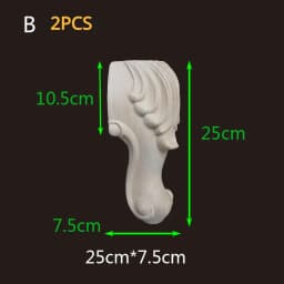 2-4PCS Wood Furniture Legs Sofa Couch Chair Ottoman Loveseat Coffee Table Cabinet Feet Bun Foot Wood Bend Appliques Onlays