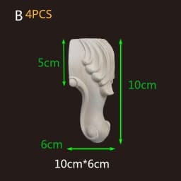 2-4PCS Wood Furniture Legs Sofa Couch Chair Ottoman Loveseat Coffee Table Cabinet Feet Bun Foot Wood Bend Appliques Onlays