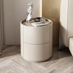 New Nordic Solid Wood Round Bedside Table, Modern Simple Small Bedroom Storage Cabinet, Living Room Afas Cabinet, Home Furniture