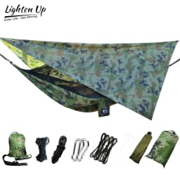 Lighten Up Portable Camping Hammock and Tent Awning Rain Fly Tarp Waterproof Mosquito Net Hammock Canopy 210T Nylon Hammocks