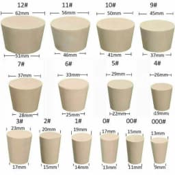 10PCS Solid Tapered Shaped Rubber Plug Stopper Bungs Flask Tube Bottle Lab Furniture Accessories