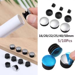5/10Pcs Round Stainless Steel Furniture Leg Plug Tube Pipe Blanking Insert End Cap Non-slip Tube Dust Cover