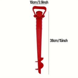 1pcs Red Beach Umbrella Anchor Spiral Screws Outdoor Garden Sun Umbrella Stand Apply to Beach Grass and Terraces