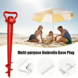 1pcs Red Beach Umbrella Anchor Spiral Screws Outdoor Garden Sun Umbrella Stand Apply to Beach Grass and Terraces