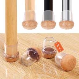 8PCS Table Chair Leg Protector Covers Silicon Furniture Floor Feet Cup Thick Felt Bottom Protector Feet Caps Reduce Noice