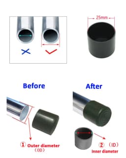 Black Non-slip Floor Protector Table Chair Leg Tips Caps Furniture Bottom Reduce Noise End Covers