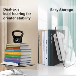 Portable Book Stand Free Angle Adjustable Book Holder for Thick Textbook Collapsible Acrylic Book Rest Desktop Riser Stand
