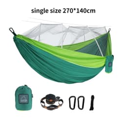 Single and Double Size Nylon Fabric Portable Travel Outdoor Camping Hanging Sleeping Hammock with Mosquito Net